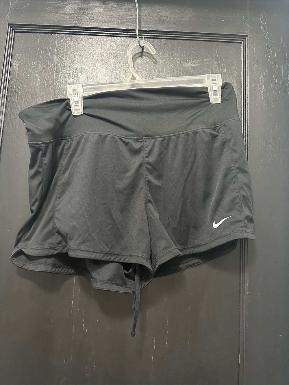 Nike Black Women's Athletic Shorts with Built-In Liner and Drawcord